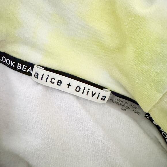 ALICE + OLIVIA Niki Tie Dye Funnel Neck Cropped Hoodie Small S - Picture 8 of 9